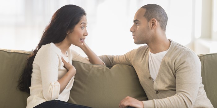 Couple talking with each other